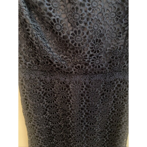 Laundry Shelli Segal Lace Sheath Dress Inkblot Navy Blue 8 NWT Cocktail Formal - Picture 3 of 11